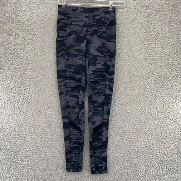 Constantly Varied Gear Leggings Women Extra Small Grey Camo Moto Full Length CVG - Picture 1 of 12